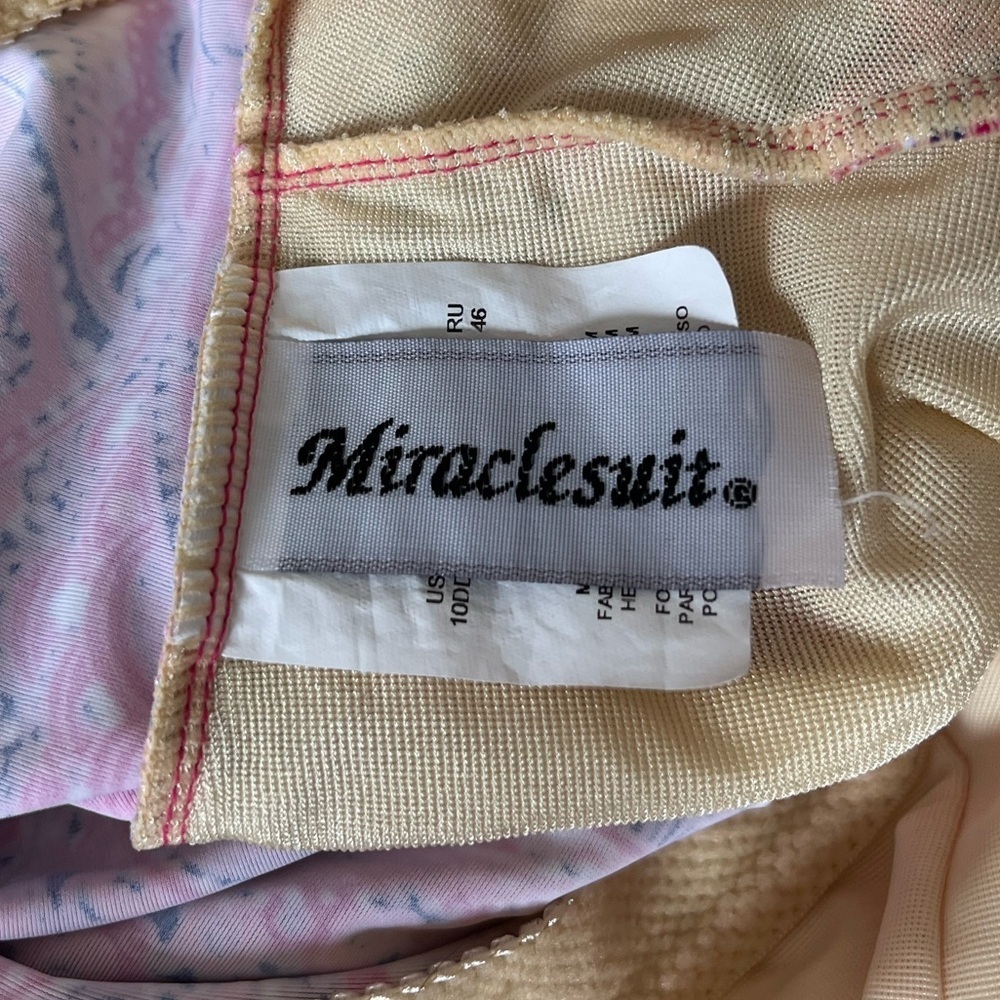 Miraclesuit DD Cup Tankini Top Pink Paisley Size 10 - Picture 4 of 7